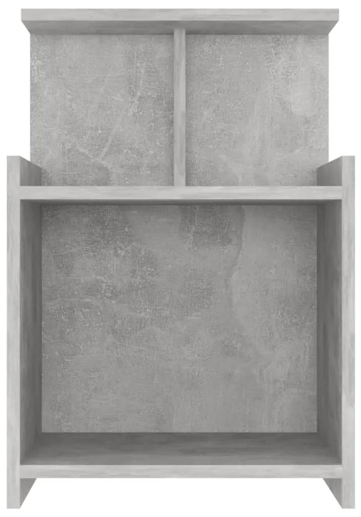 Mesa de cabeceira 40x35x60 cm contraplacado cinzento cimento