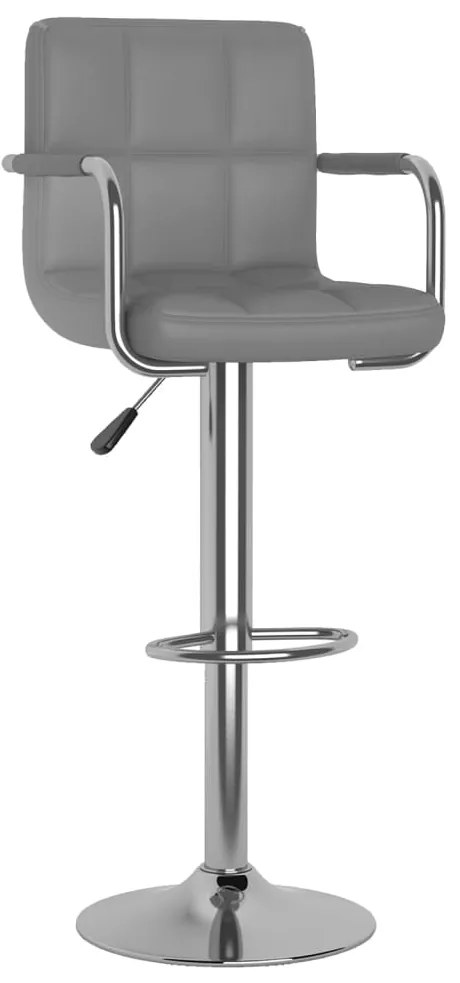 Bancos de bar 2 pcs couro artificial cinzento