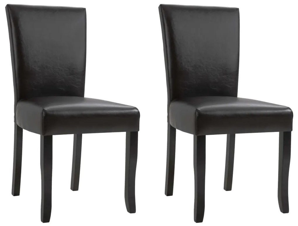 vidaXL Cadeiras de jantar 2 pcs couro artificial castanho-escuro