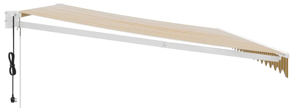 Toldo retrátil automático 5x3 m amarelo e branco