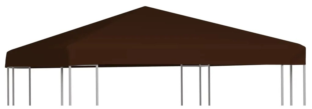 Cobertura de gazebo 310 g/m² 3x3 m castanho