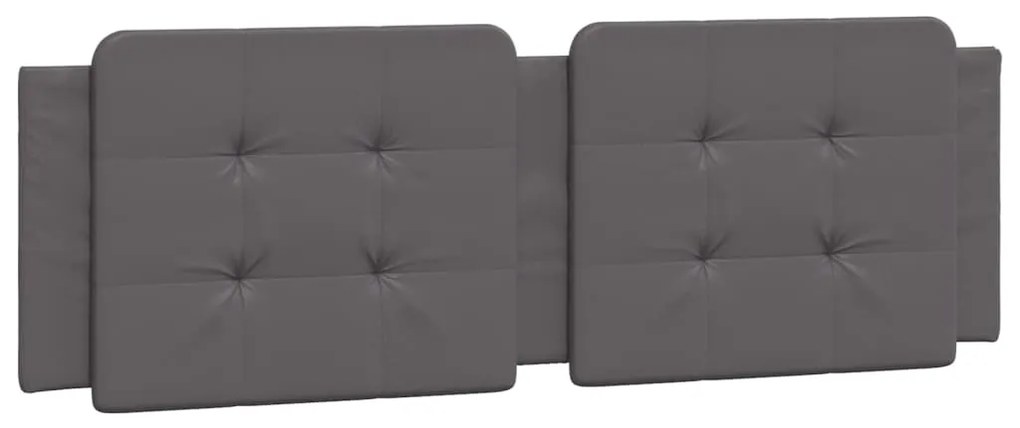 Cama com colchão 160x200 cm couro artificial cinzento