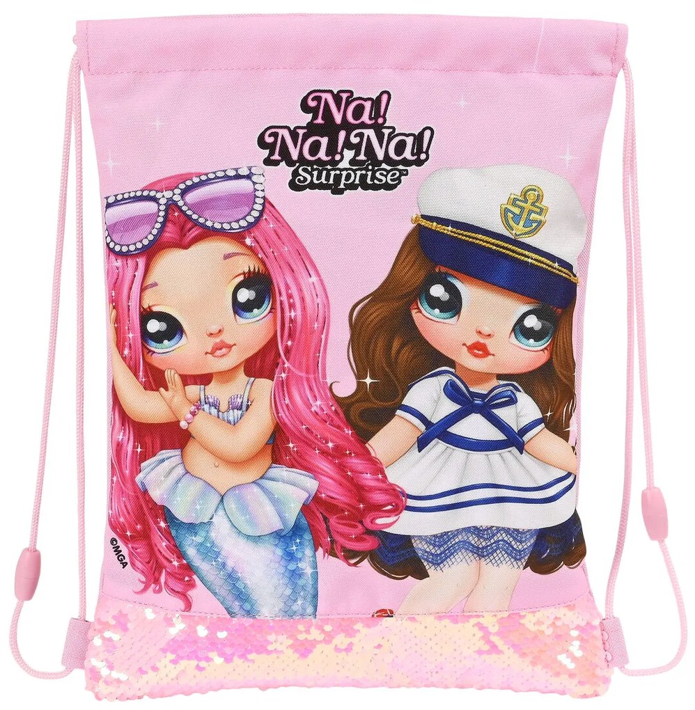 Mochila Saco Infantil Na!na!na! Surprise Sparkles Cor de Rosa (26 X 34 X 1 cm)