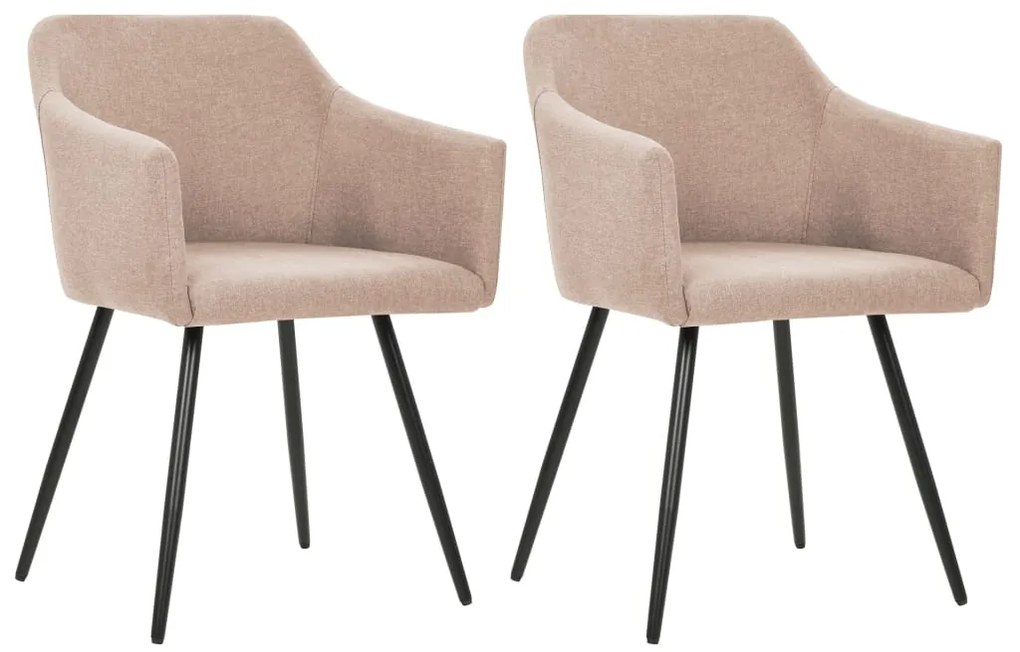 vidaXL Cadeiras de jantar 2 pcs tecido cinzento-acastanhado