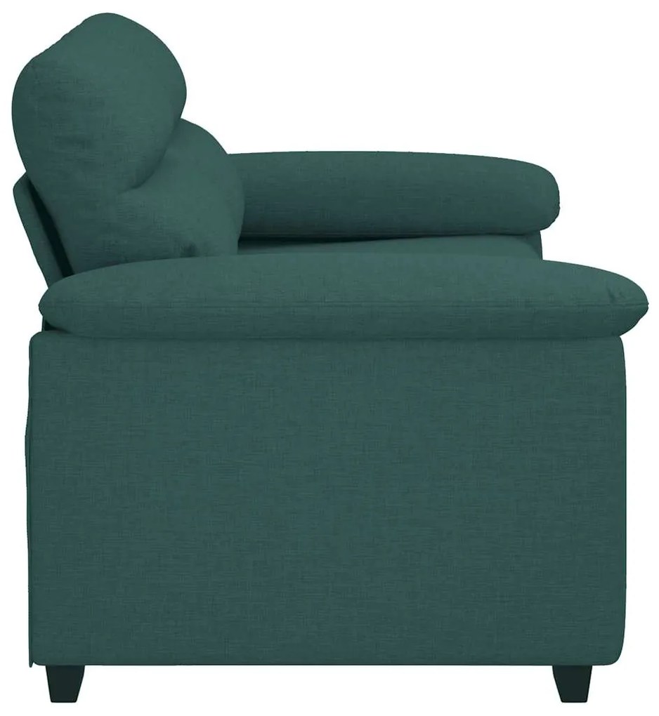 Sofá de 2 lugares 120 cm tecido verde-escuro