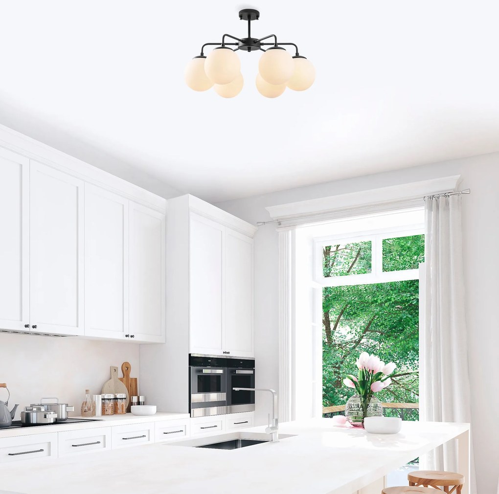 Candeeiro de Teto Viran – Preto e Branco – 56 x 56 x 43 cm
