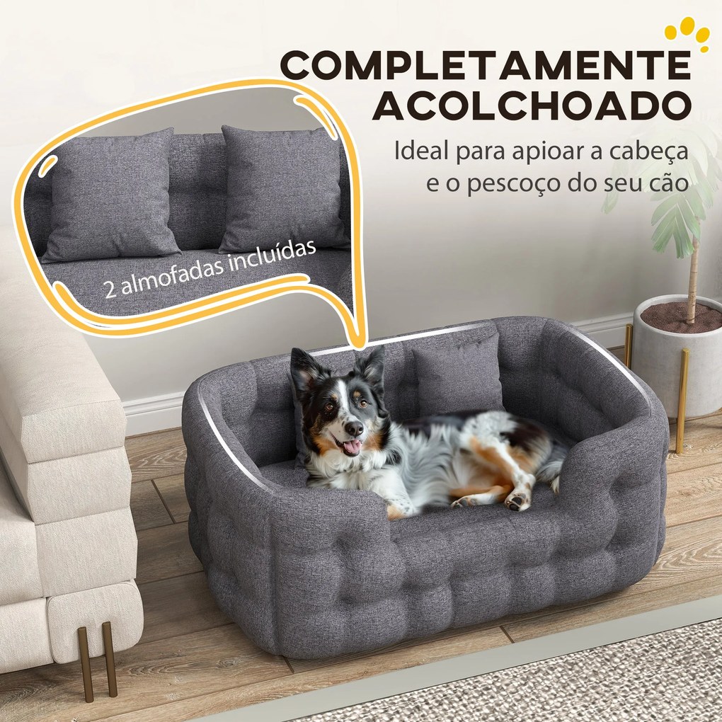 PawHut Cama para Cães Médios Cama para Animais de Estimação com 2 Almo