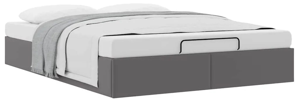 Estrutura de cama otomana sem colchão 140x190 cm cinzenta