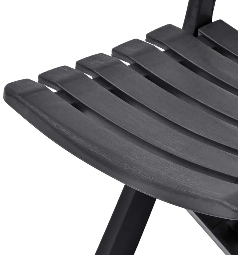Cadeiras de jardim dobráveis 2 pcs plástico antracite