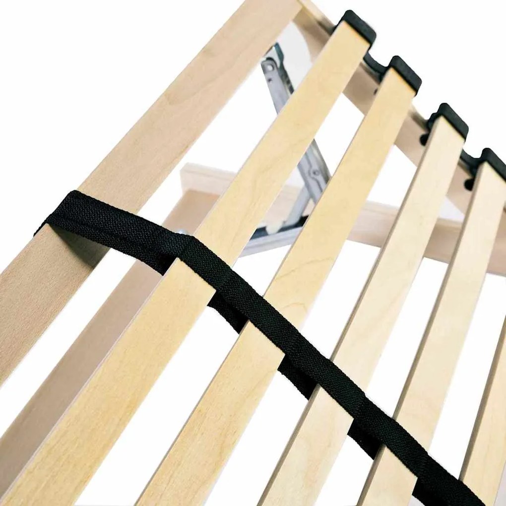 Base de ripas com cabeceira Manual Castanho 90 x 190 cm Madeira