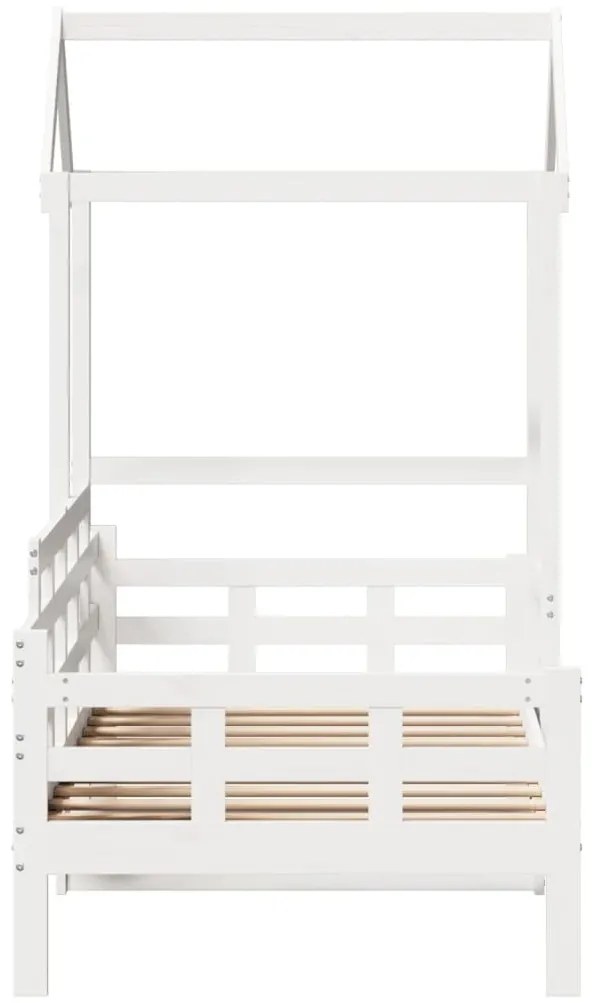 Sofá-cama com telhado 80x200 cm madeira de pinho maciça branco