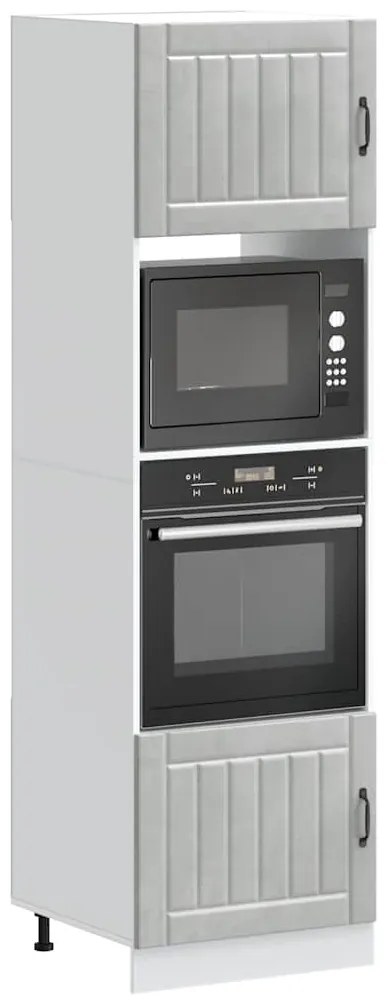 vidaXL Armários forno 2pcs Kalmar derivados madeira cinzento cimento