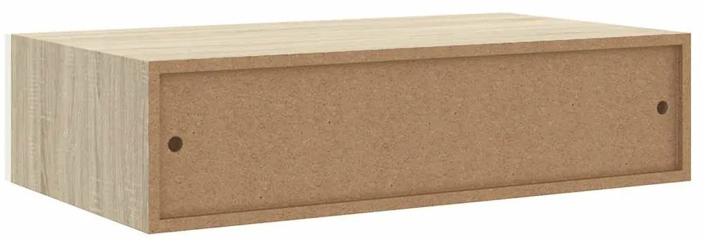 Prateleiras parede + gavetas 2pcs MDF 40x23,5x10cm carv./branco