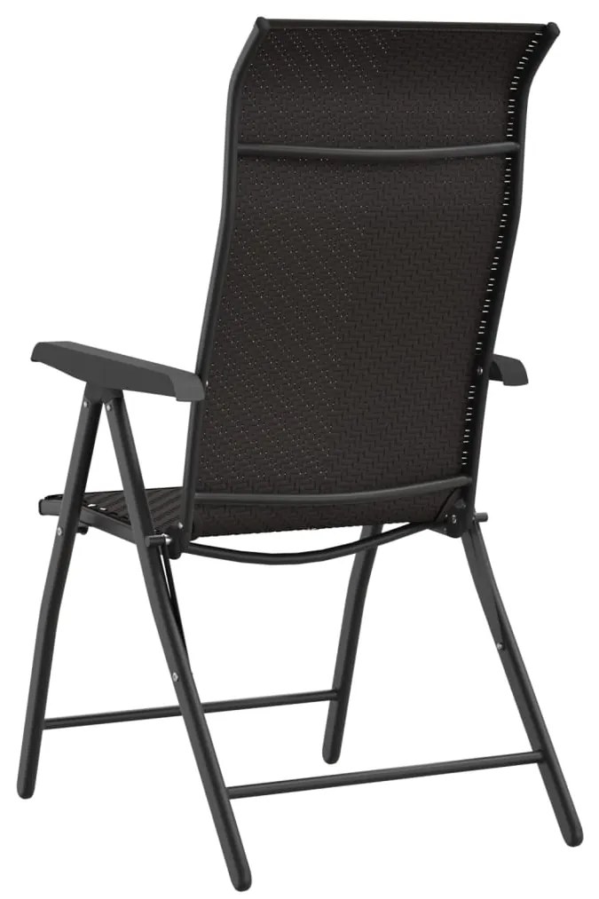 Cadeiras de jardim dobráveis 8 pcs vime PE cor preto café