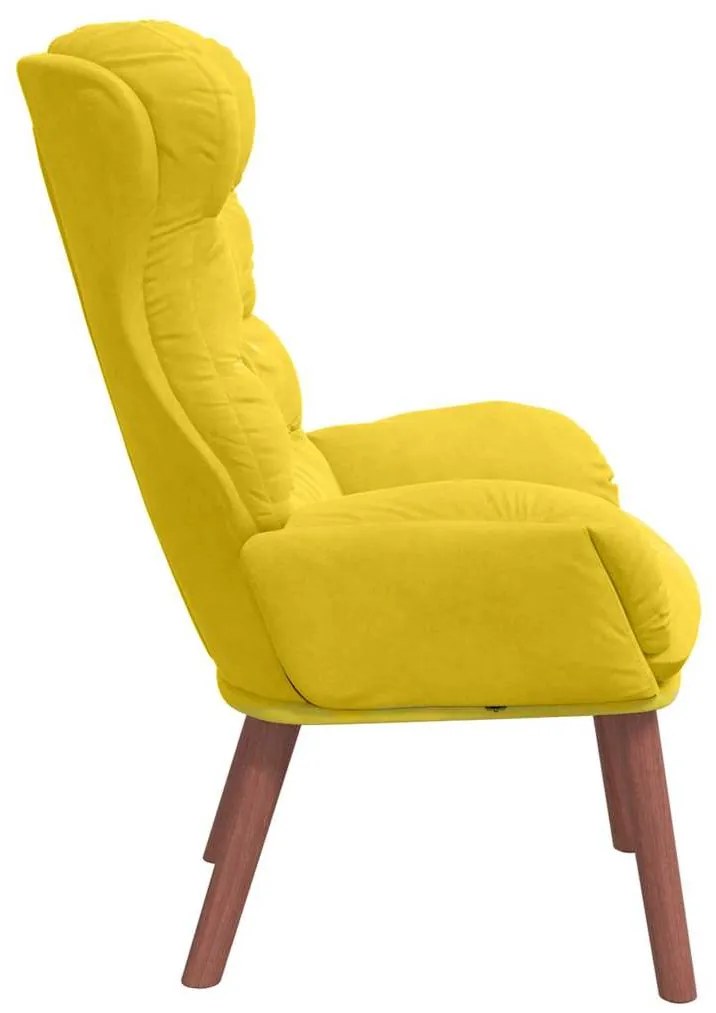 Cadeira Relaxante Veludo Amarelo