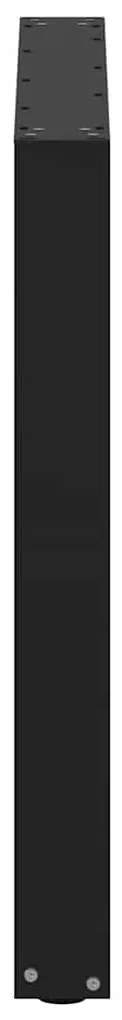 Pés para mesa de jantar em formato de U, 3 peças, preto, 80x(72-73) cm