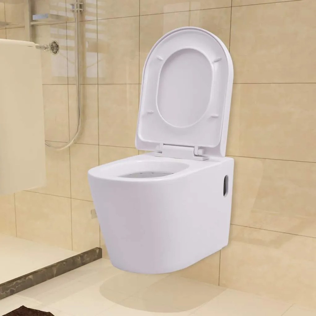 Sanita de parede com cisterna oculta, cerâmica, branco