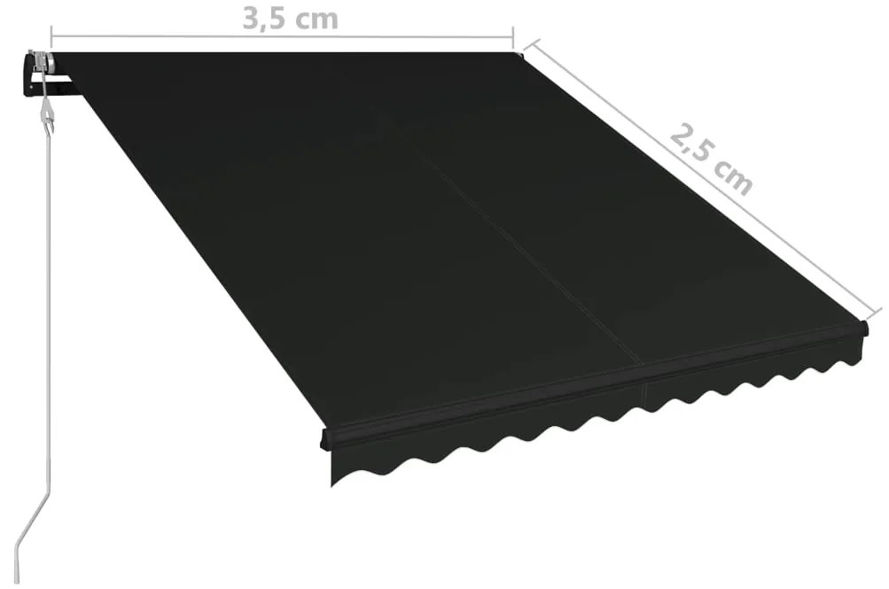 Toldo retrátil automático 350x250 cm antracite