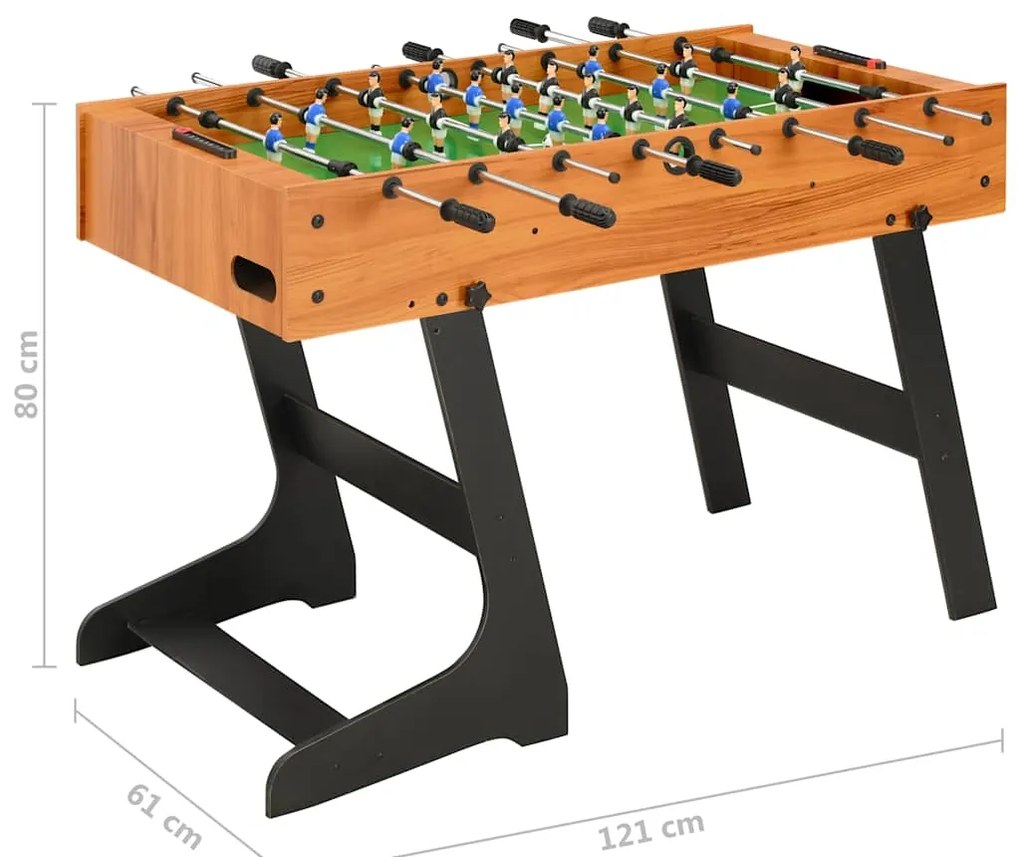 Mesa de matraquilhos dobrável 121x61x80 cm castanho-claro