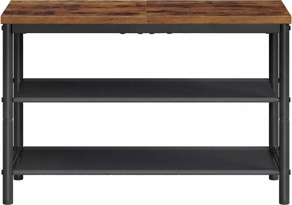 Sapateira, Estante para sapatos em metal com 3 prateleiras 30 x 75 x 50,5 cm castanho-preto
