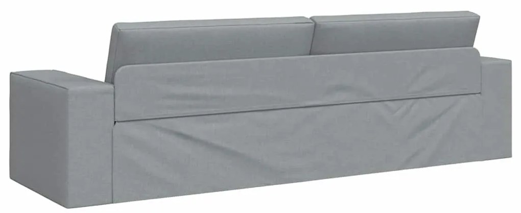 Sofá Cama de Chão 2 em 1 Cinza Claro 245x150x60.5 cm Tecido