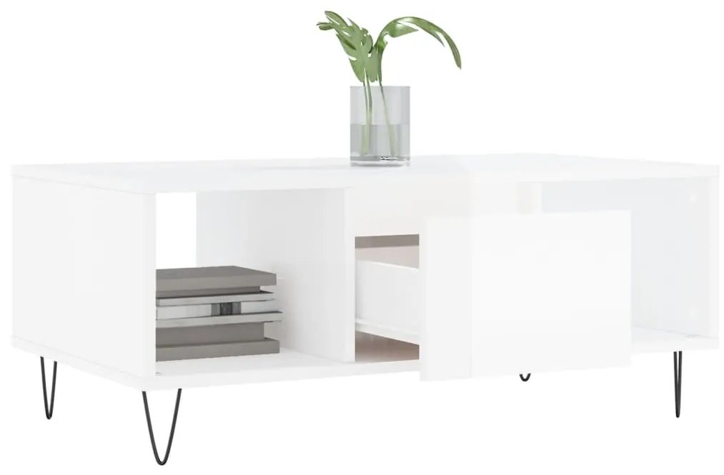 Mesa de centro 90x50x36,5 cm derivados madeira branco brilhante