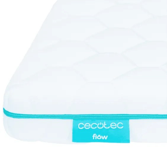 Colchão de berço Flow BabyDream com espuma de 25 kg/m3 e capa amovível com fecho lavável 120 x 60 x 12 cm