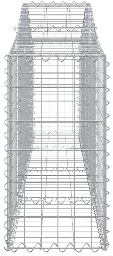 Cestos gabião arqueados 2 pcs 200x30x60/80 cm ferro galvanizado
