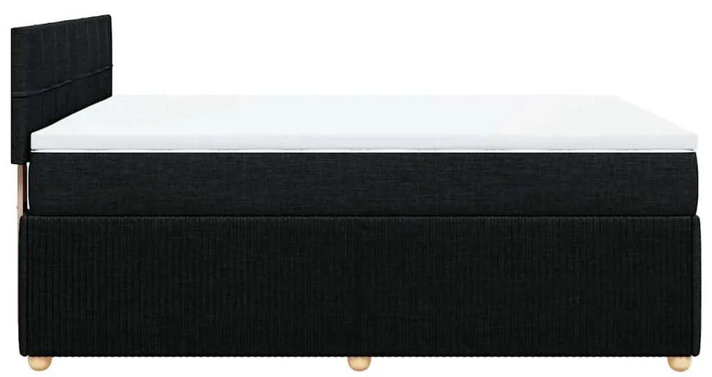 Cama com molas/colchão 160x200 cm tecido preto