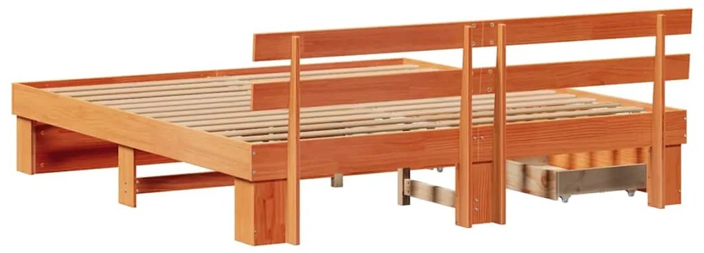 Estrutura da Cama Castanho-mel 180 x 200 cm Madeira Sólida