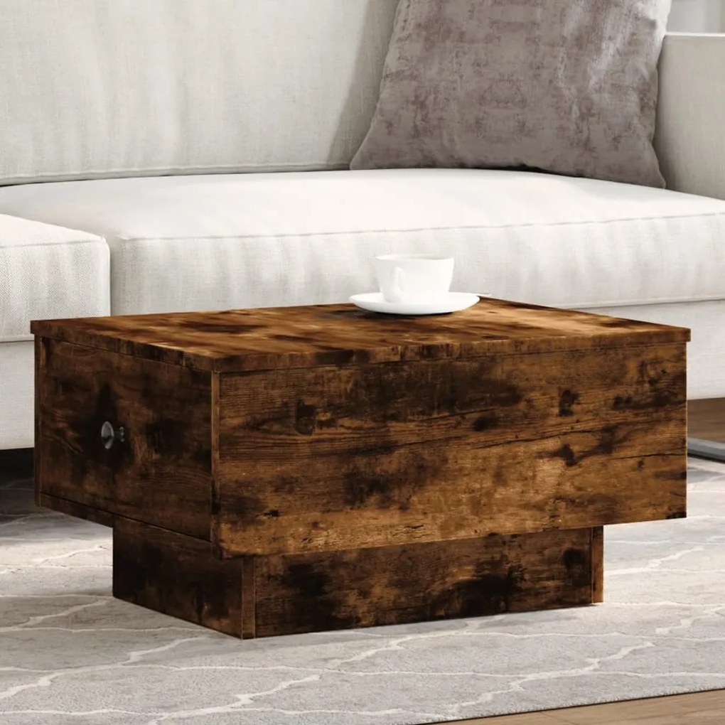 Mesa de centro 60x45x31 cm derivados de madeira carvalho fumado