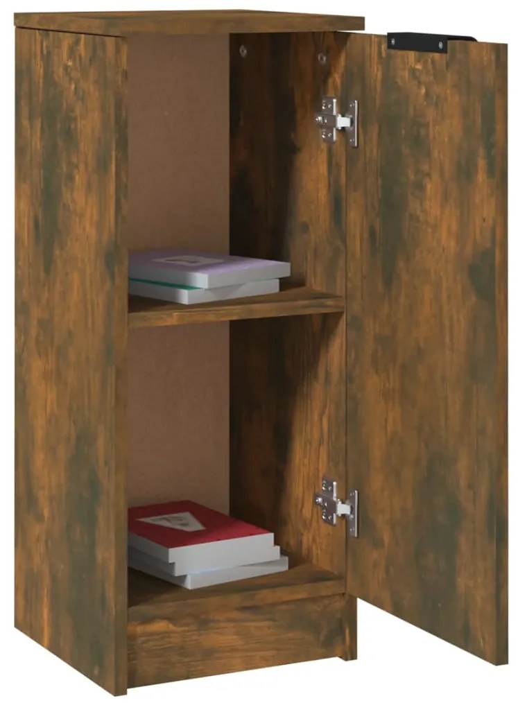 Aparadores 2 pcs 30x30x70 cm madeira processada carvalho fumado