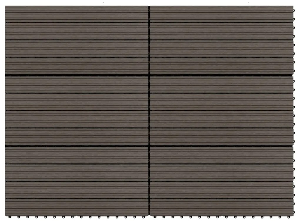 Ladrilhos de pavimento 6 pcs WPC 1,08m² 60x30cm castanho escuro