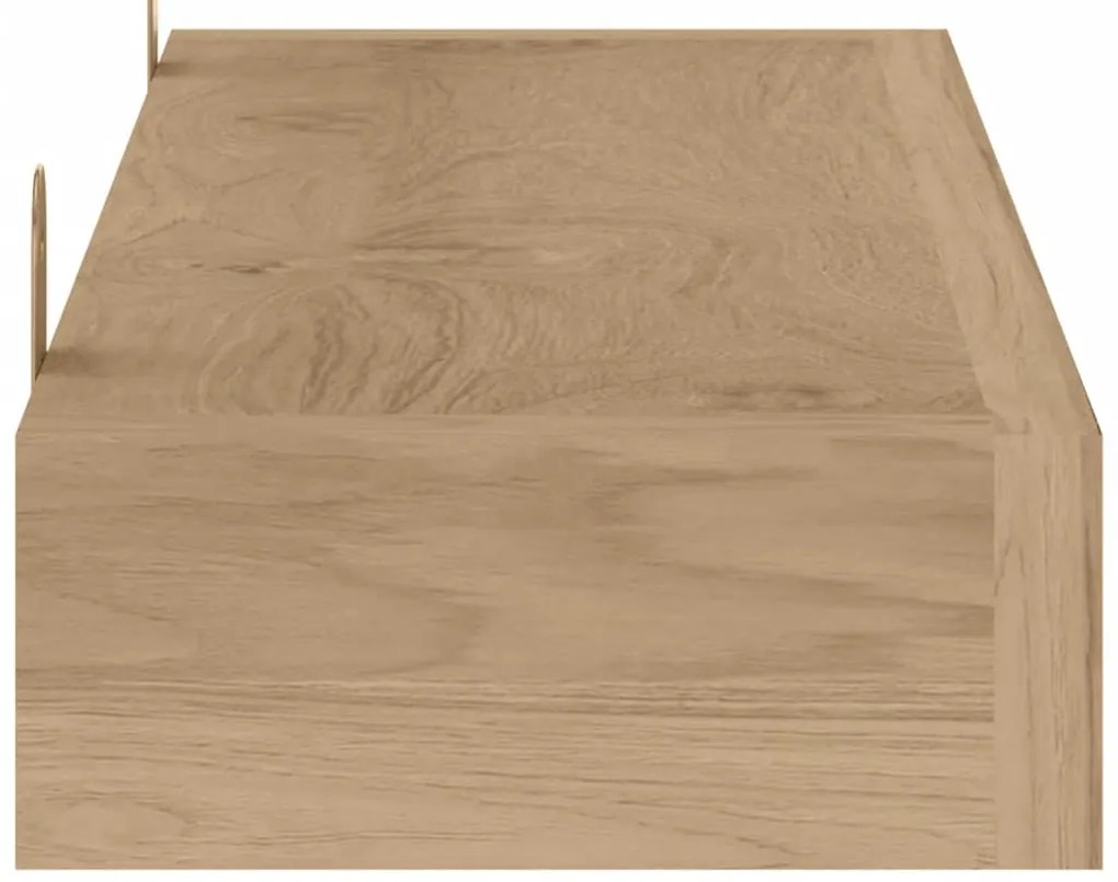 Prateleiras de parede 2 pcs 110x15x4 cm madeira de teca maciça