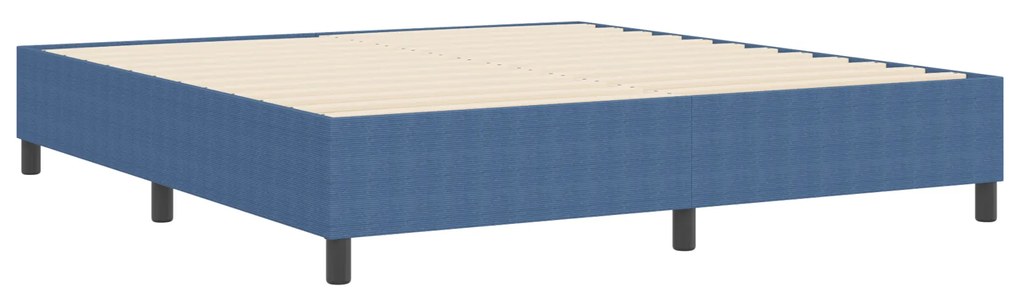 Cama Box Spring VidaXL Azul Super King em Tecido Veludo
