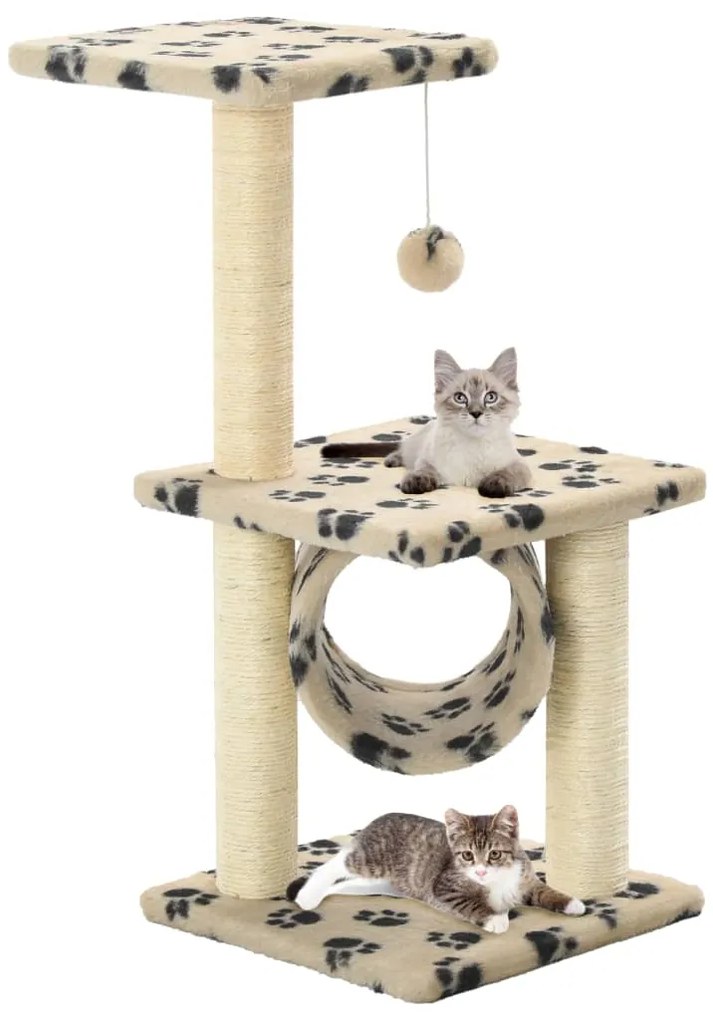 Árvore para gatos c/postes arranhadores sisal 65 cm bege