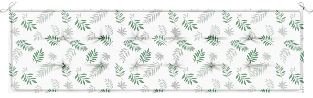 Almofada de Banco de Jardim com Padrão de Folhas - 180x50x4 cm, Feita
