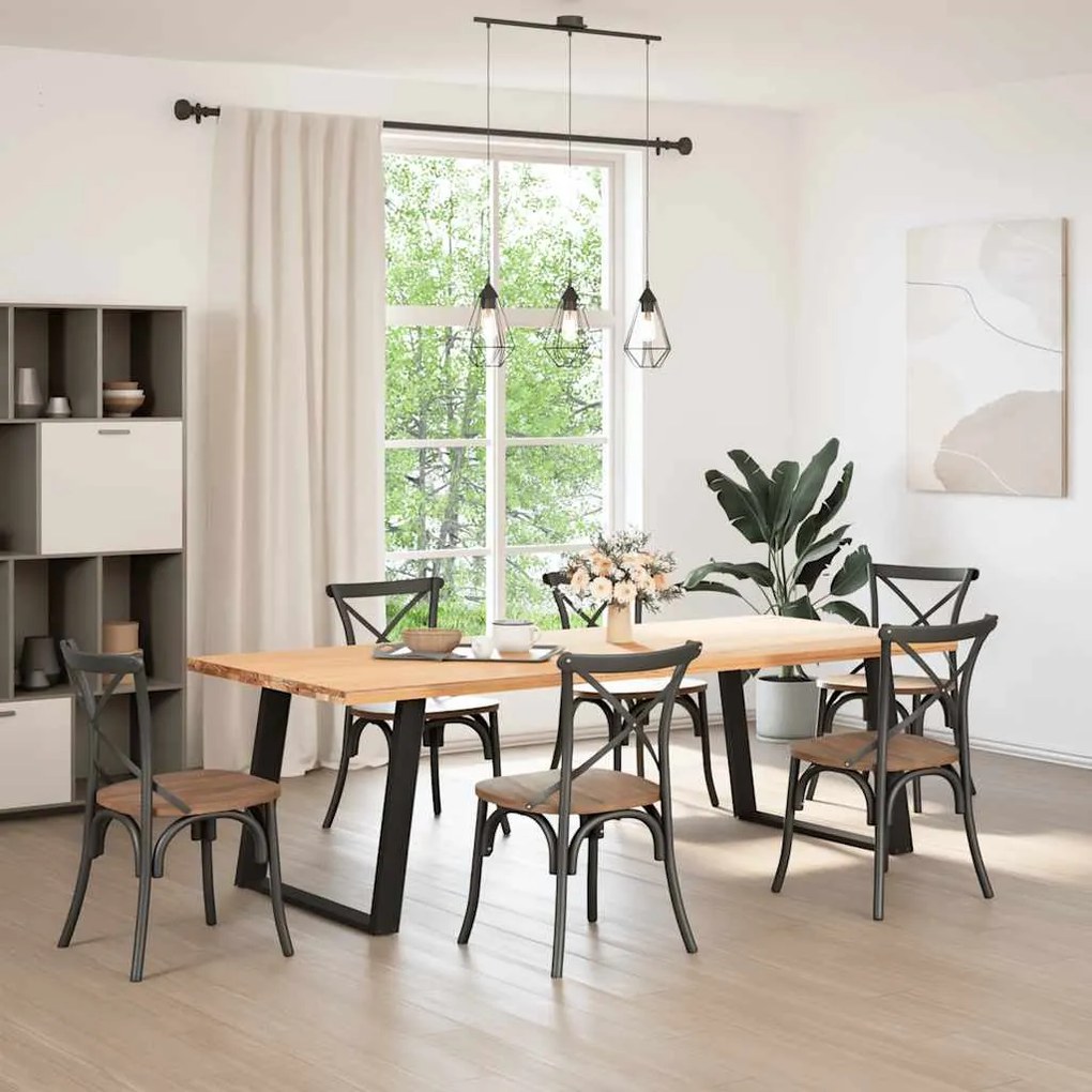 Pés para mesa de jantar em formato de U, 2 peças, preto, 100x(72-73) c