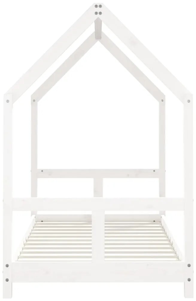Estrutura de cama infantil 80x160 cm pinho maciço branco