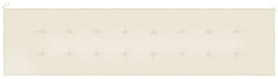 Almofadão p/ banco de jardim 200x50x4 cm tecido oxford creme