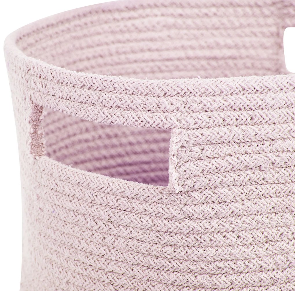 Conjunto de 2 cestos em algodão rosa pastel CHINIOT Beliani