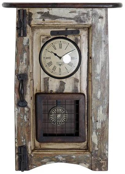 Relógio de Parede DKD Home Decor Pêndulo Madeira Reciclada (45 x 10 x 65 cm)