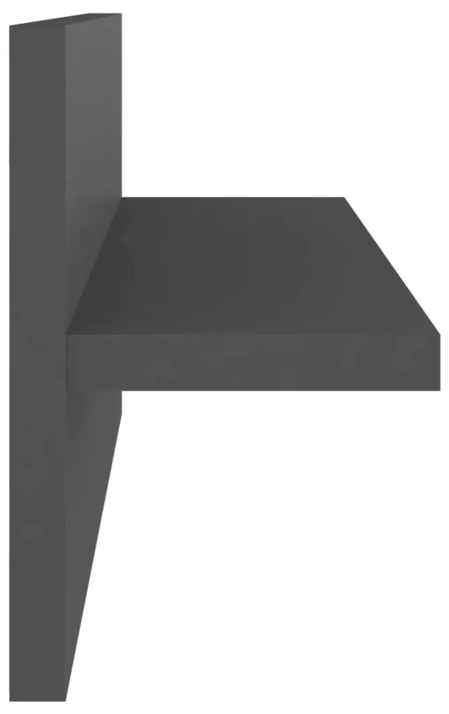 Estantes de parede 4 pcs derivados de madeira cinzento