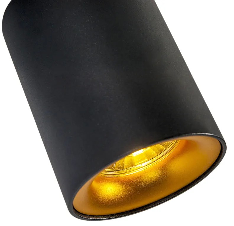 Foco inteligente preto com dourado incl. Fonte de luz GU10 WiFi - Ronda
