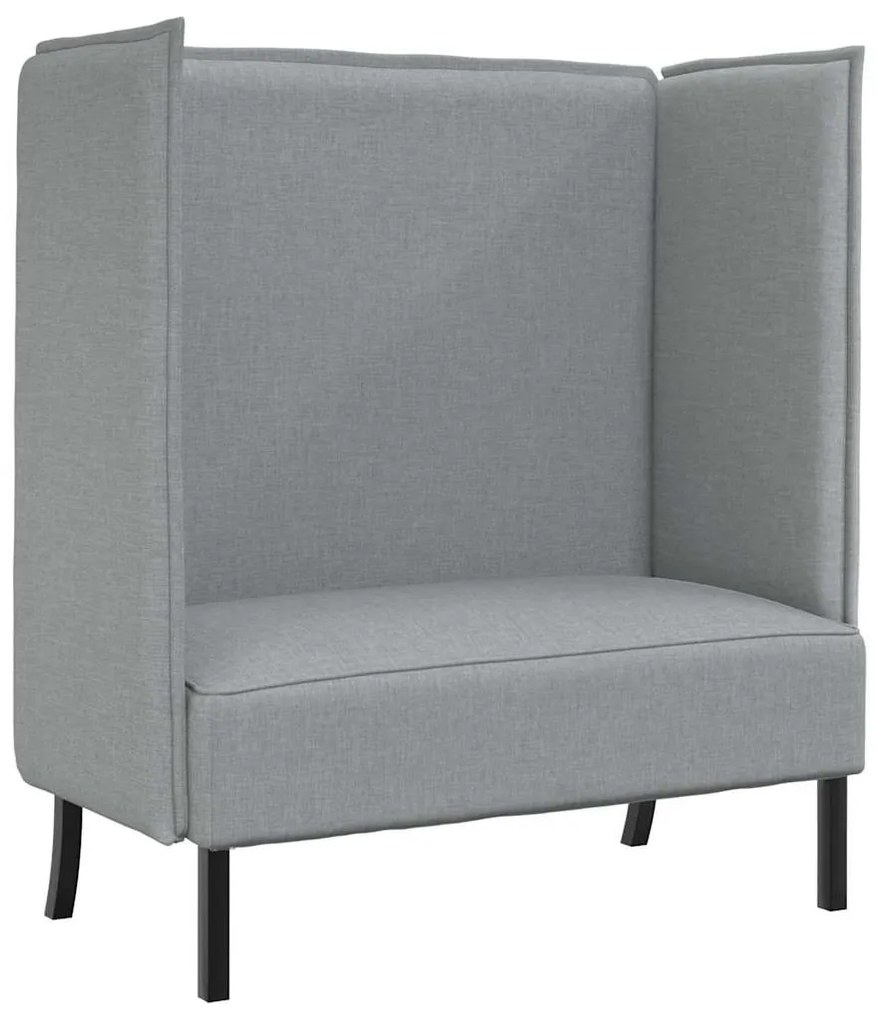 Sofá com Costas Altas Cinza Claro 109x56x121 cm Tecido