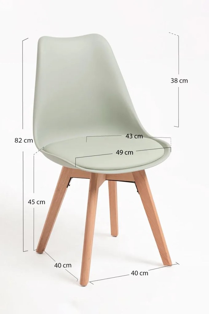 Pack 4 Cadeiras Synk Basic - Hortelã