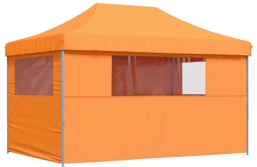 Tenda para festas pop-up dobrável c/ 4 paredes laterais laranja