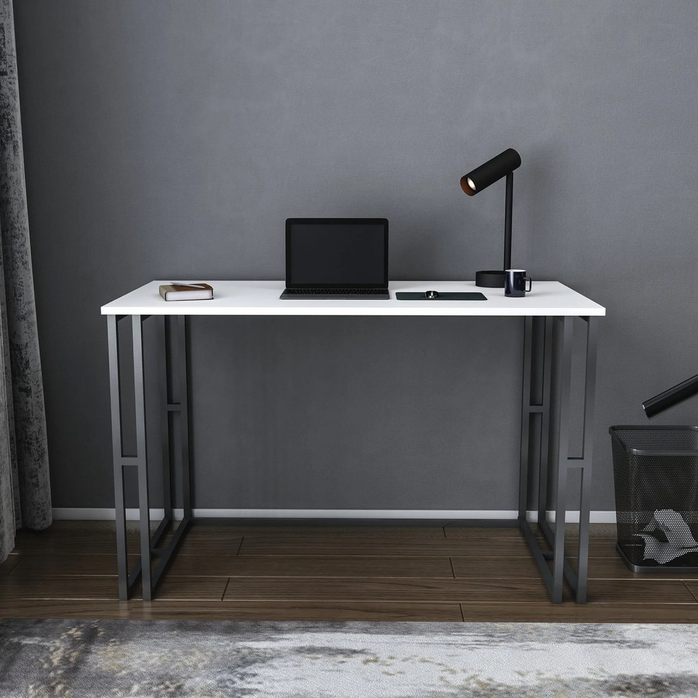 Secretária Kane – Preto/Branco – 120 cm x 60 cm x 74,8 cm