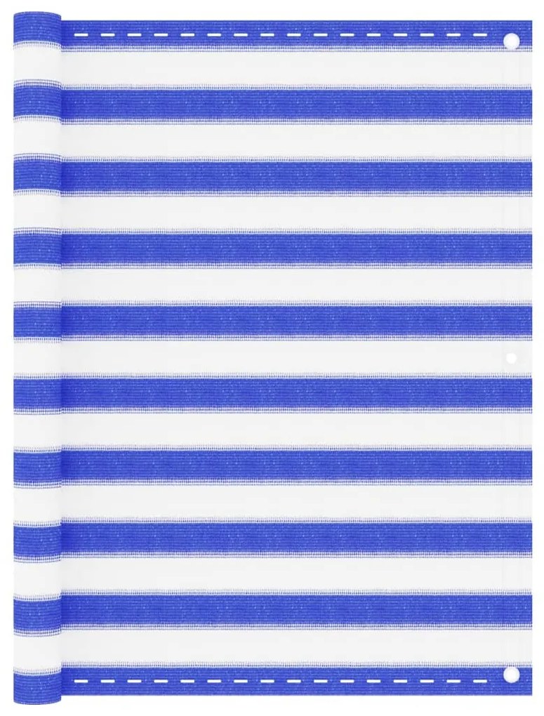 Tela de varanda 120x400 cm PEAD azul e branco