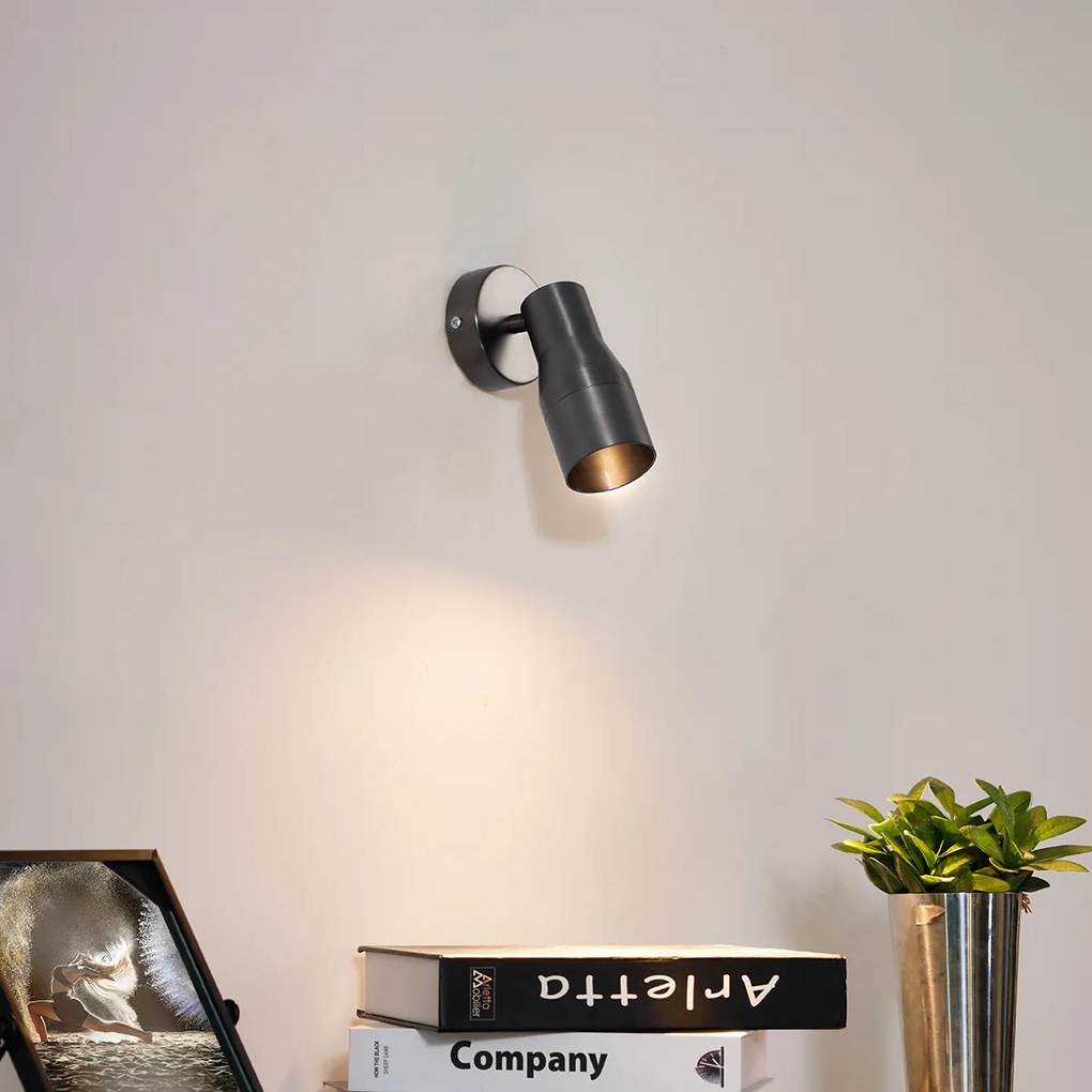 Foco de teto moderno Cinzento Metálico GU10 Ø50mm - Stanley